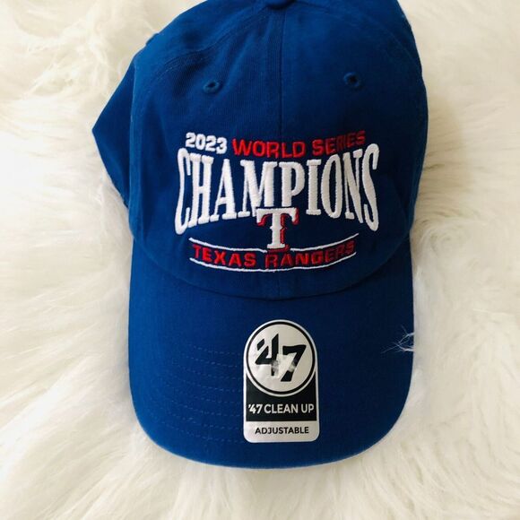 47 Rangers 23 MLB World Series Champs Clean Up Cap Texas Rangers Blue One Size - Picture 3 of 7